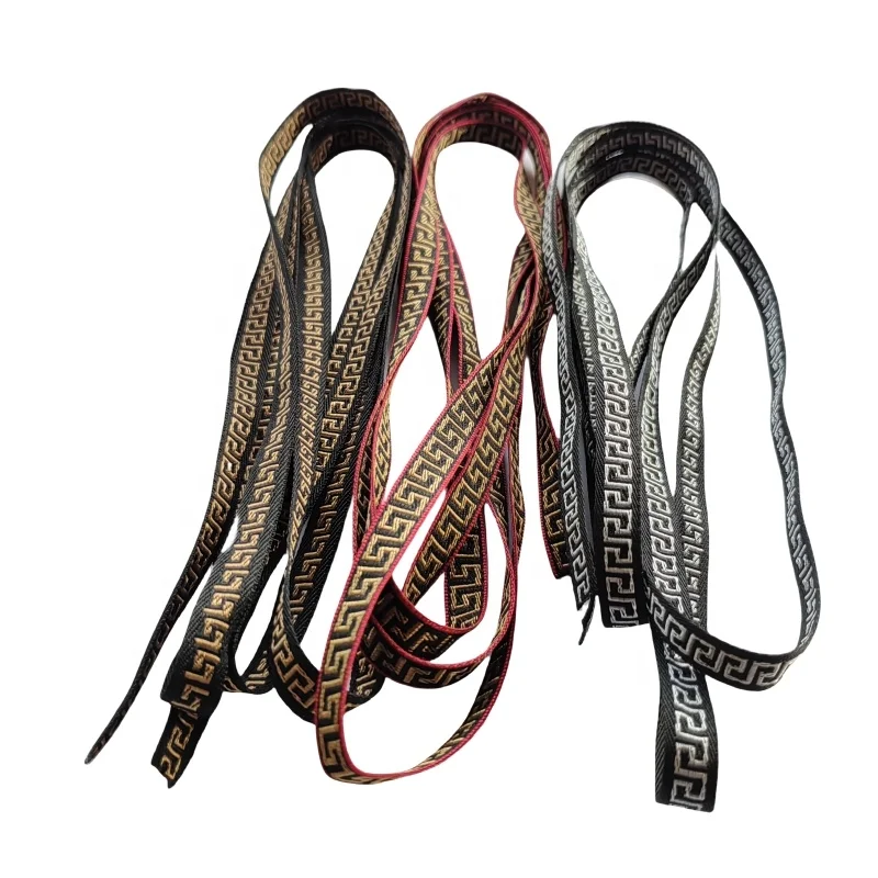 Acme eco-friendly custom OEM design LOGO 100% polyester jacquard ethnic ribbon trim webbing strap tape
