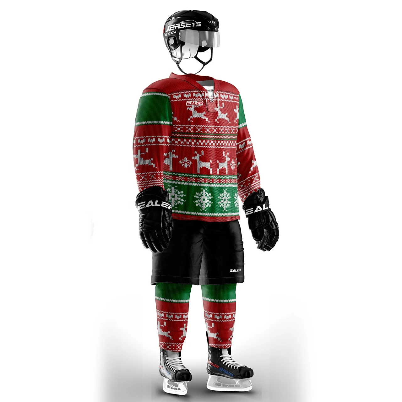 
high quality custom sublimation Christmas ice hockey jersey 