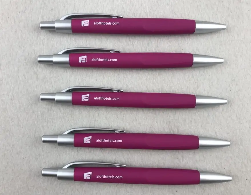 Aspire Blank Plastic Hotel Ballpoint Pen with Rubber Finish Push Ball Pens With Custom Logo for Promotional Gift Pen