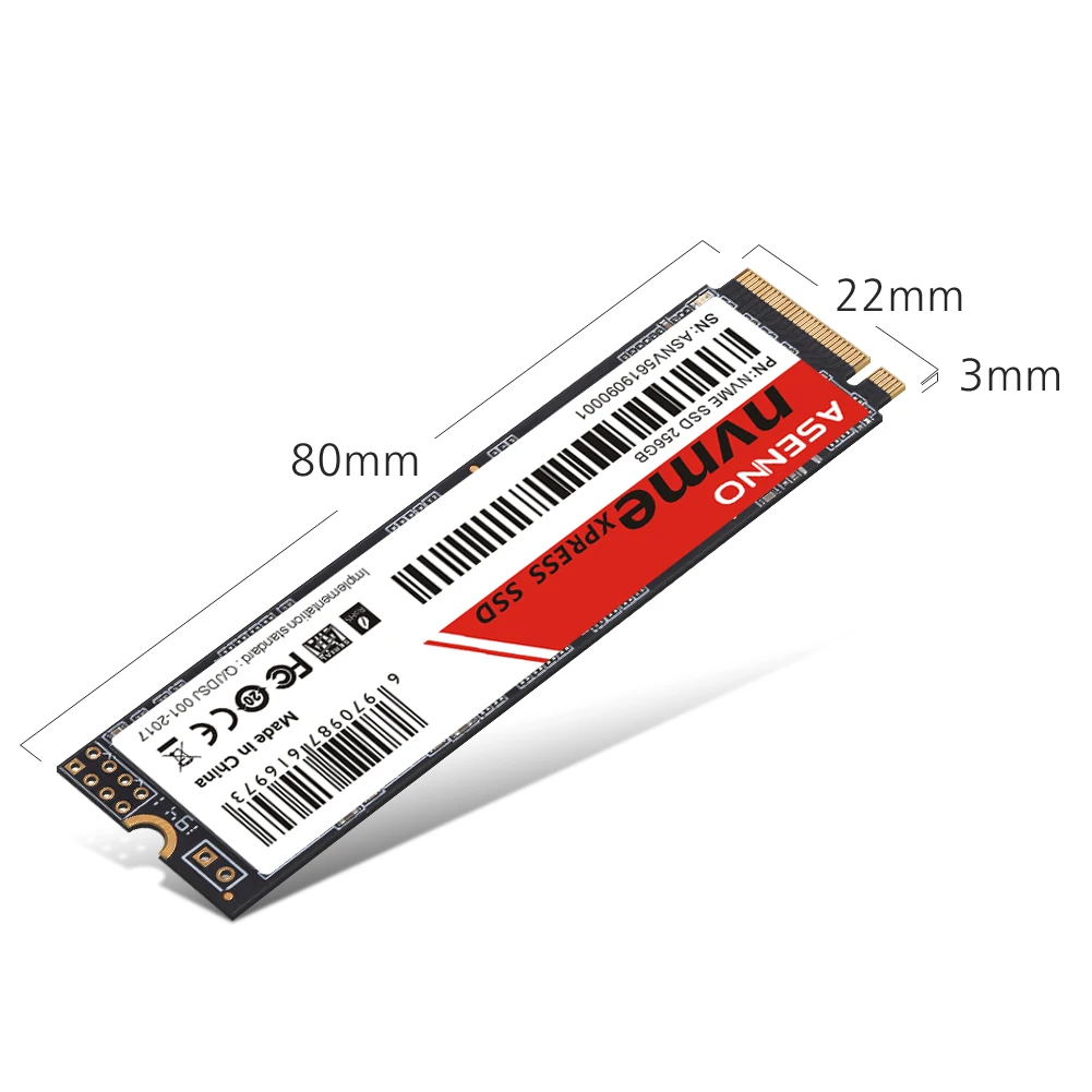 Asenno SSD nvme to sata adapter 128GB/256GB/516GB/1TB with a maximum speed of 7200/s