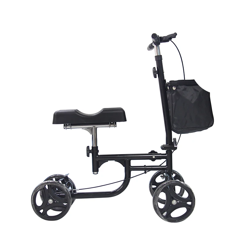 High-Carbon Steel Outdoor Folding Knee Rollator Scooter 4 Wheels Elderly Disabled Providing Excellent Walker Rollator Support