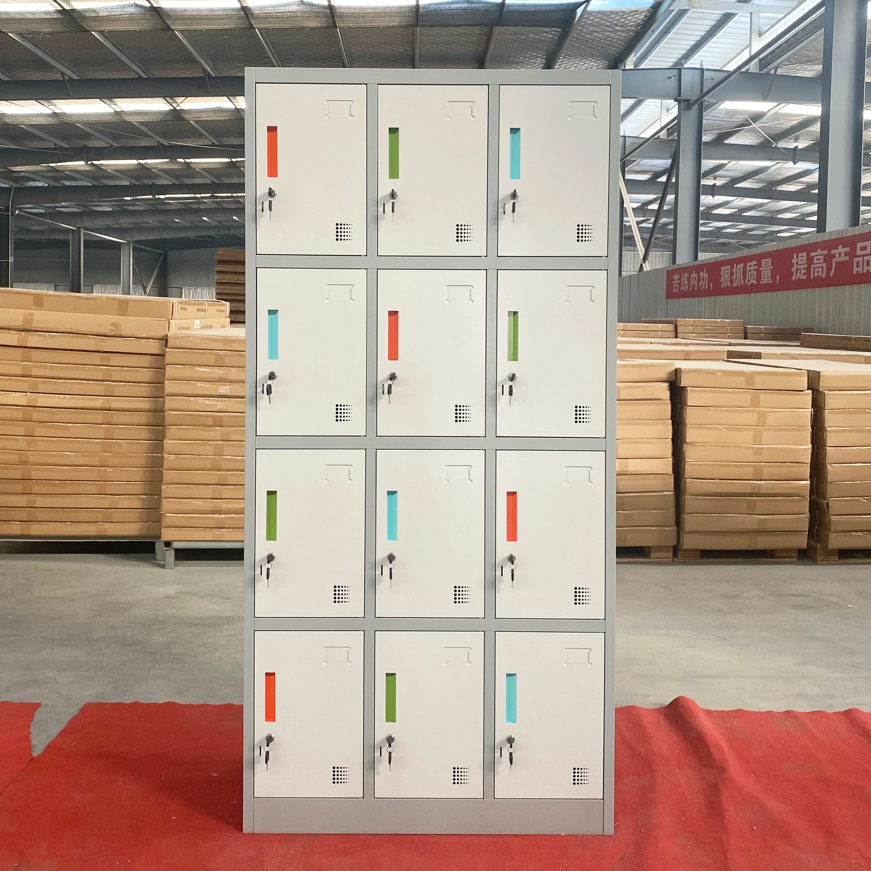 Wholesale 12 Doors Steel Locker Iron Metal Locker Cabinet Worker Staff Clothing Storage Wardrobe