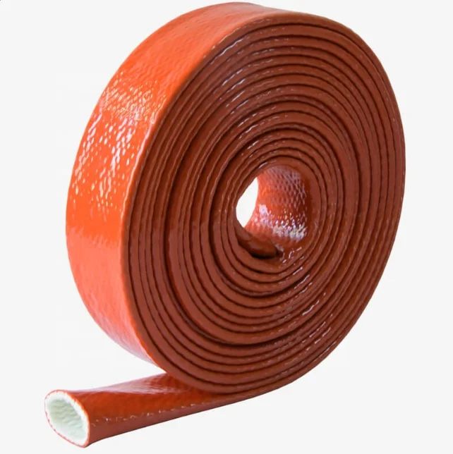 Top Quality 30-55mm Heat Resistant Silicone Coated Fiberglass Tube High Temperature Resistance Hose Fire Proof Sleeve