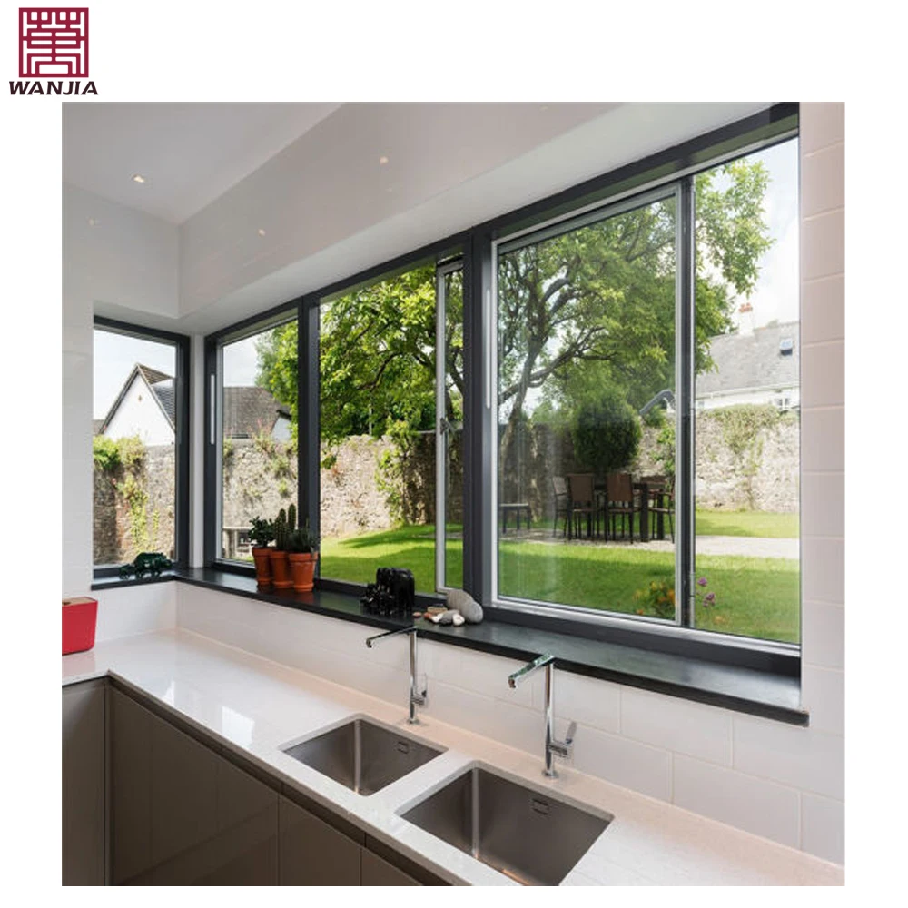 WANJIA Custom Bedroom Hurricane Impact Windows Double Glazed Windows