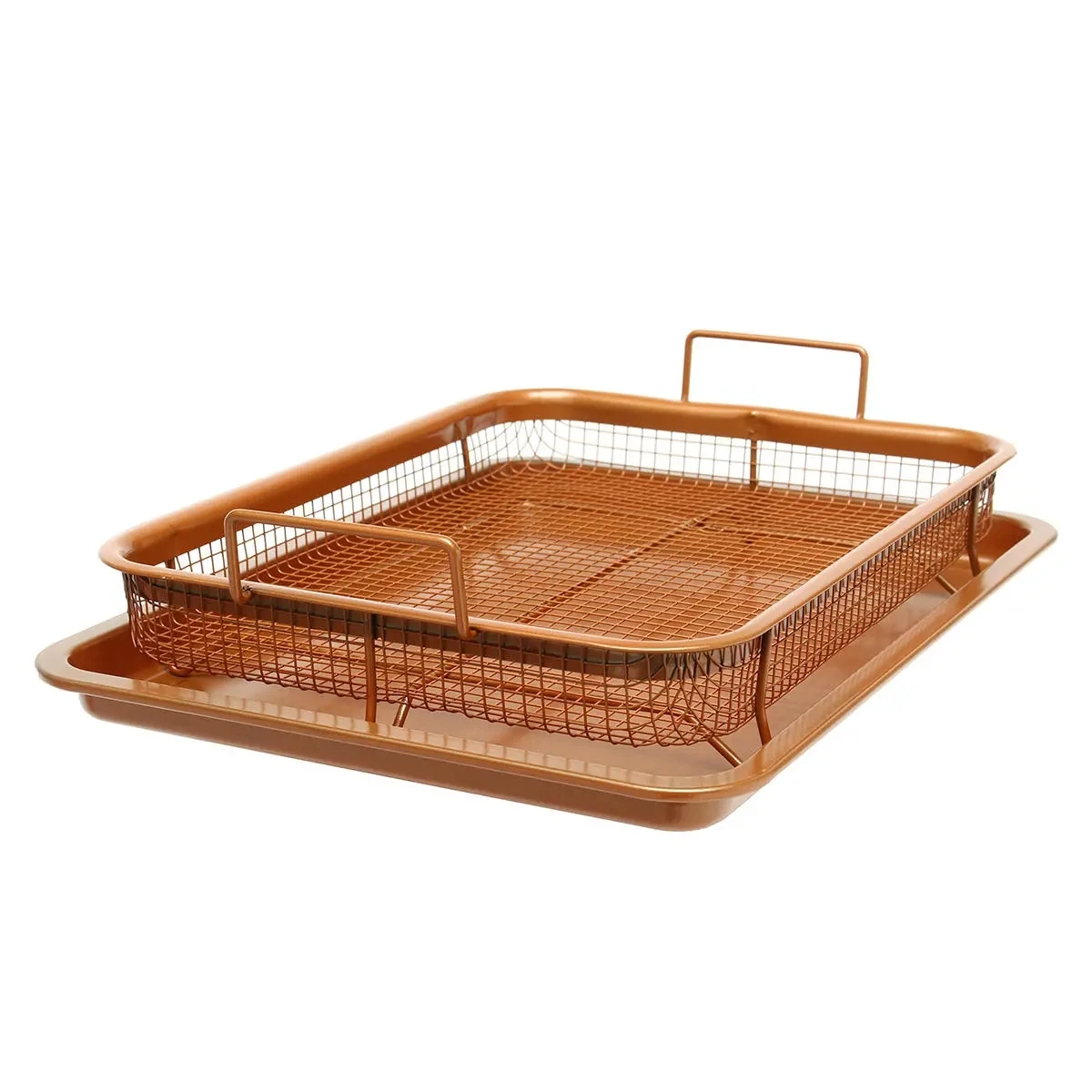 Multi-Purpose Non Stick Copper Crisper Baking frying Tray & Basket