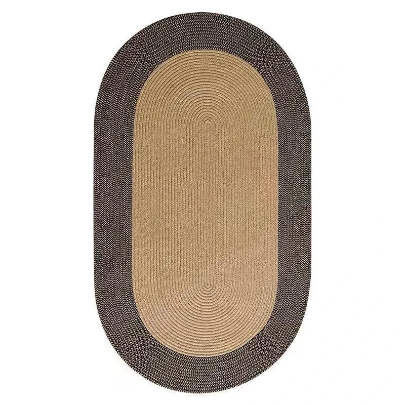 Thick braided jute area rugs braided oval rattan jute rug carpet floor mats