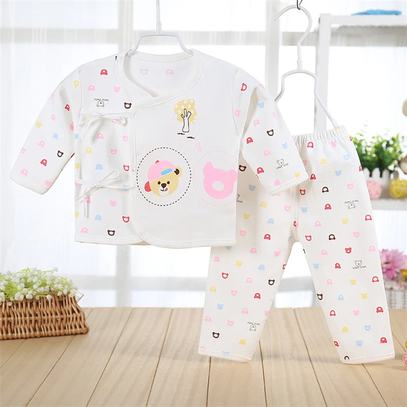 100% cotton baby clothes tops pants two-piece wholesale newborn suit
