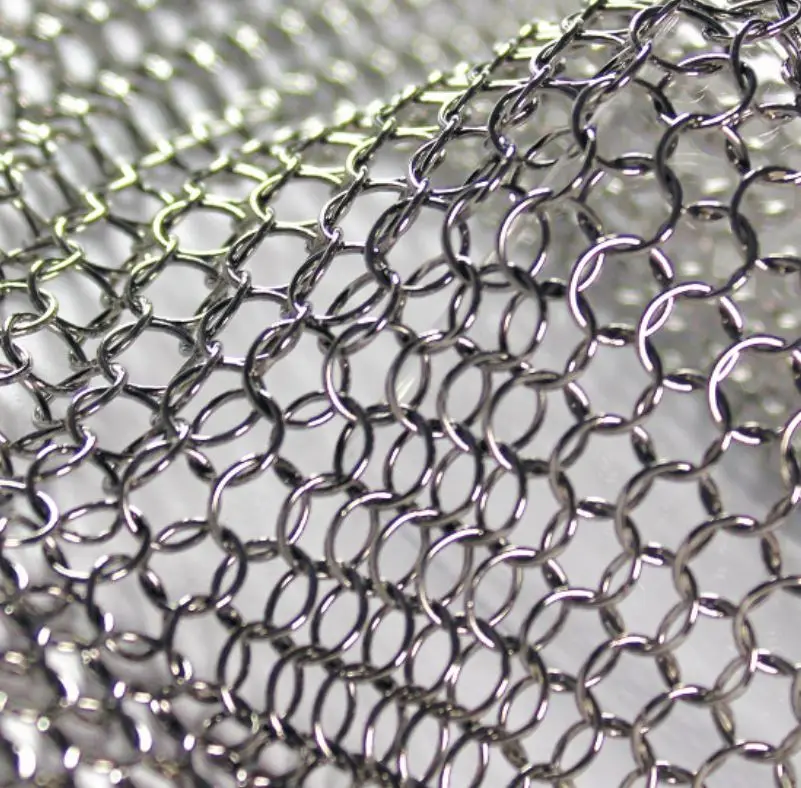 High quality Decorative bronze Stainless Steel Chainmail Ring Metal Mesh Curtains for hot sale