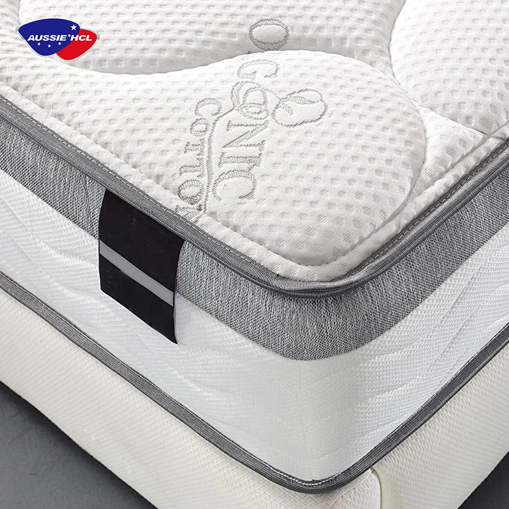 AUSSIE full inch mattresses the best factory roll into box sleeping well king double gel memory foam hybrid mattress