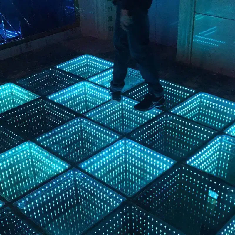 Mitushow Sale Display Panels Ip62 Waterproof Dmx Infinity Magnetic Interactive 3D Interactive Led Dance Floor For Kid Games
