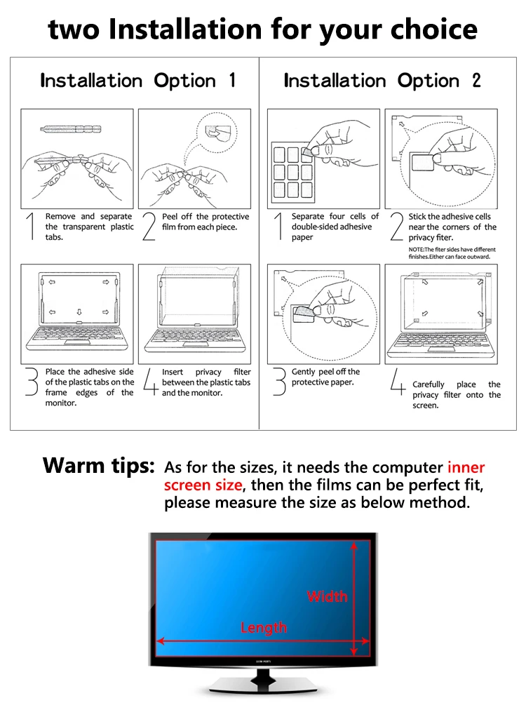 Original Factory Supply Anti Glare Anti-spy Film 22 Inch Computer/Monitor Privacy Screen Filter