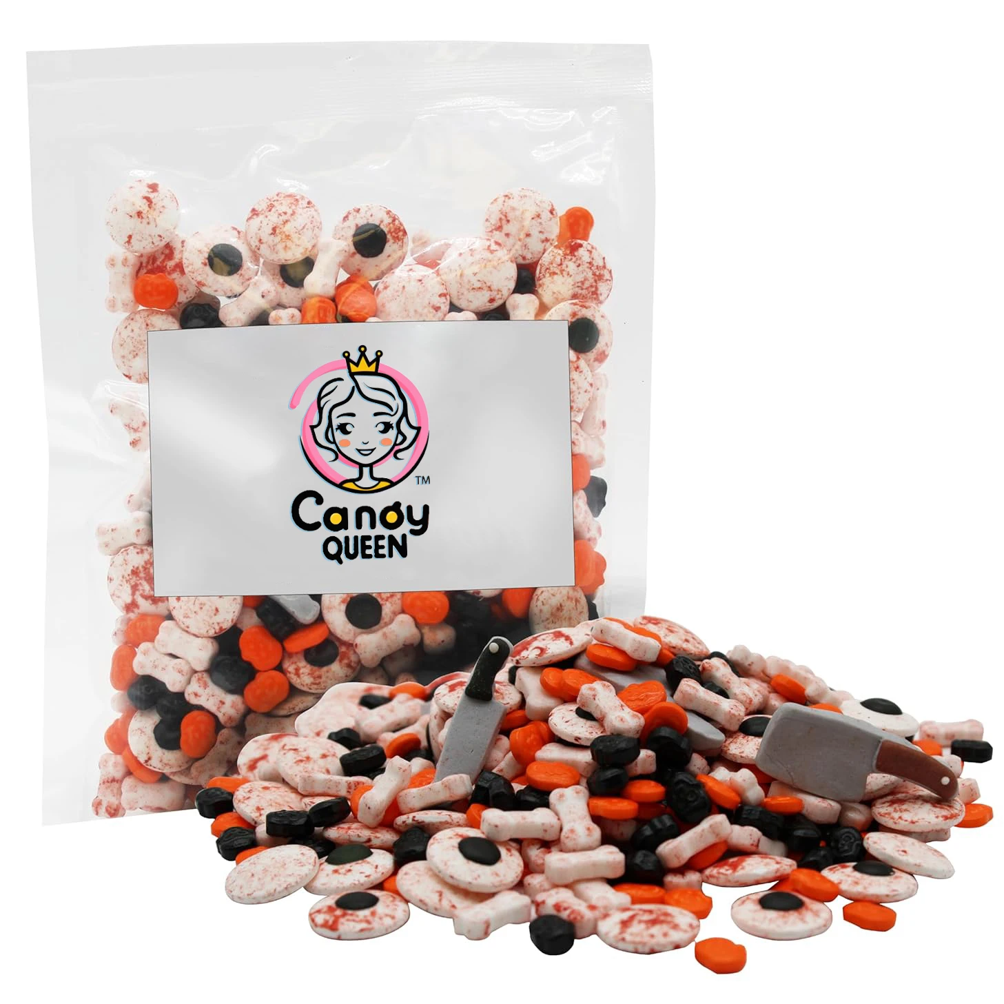 CANDY QUEEN hot sale New product halloween eyeballs shape compressed tablet hard candy bulk wholesale