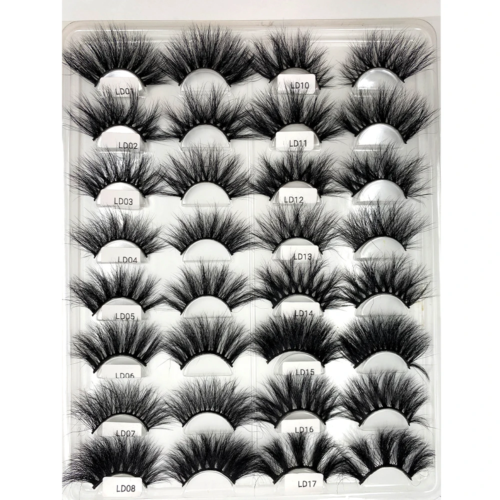 Best Custom Packaging Vegan False Eyelash Manufacturers Private Label Faux Mink Silk Lashes Vendor 3D Mink 25mm Eyelashes