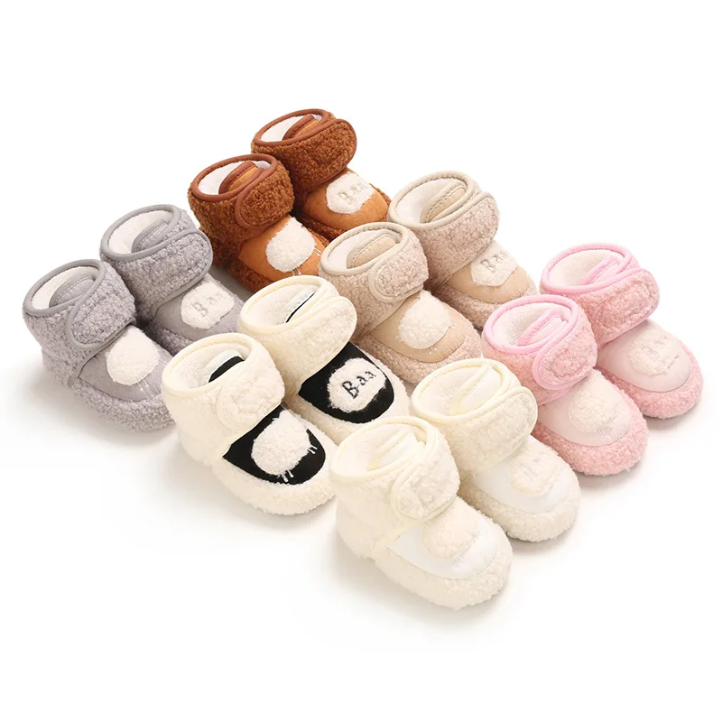 0-1Year newborn baby winter loafers toddler casual cotton shoes Thermal Anti-slip plush warm boots