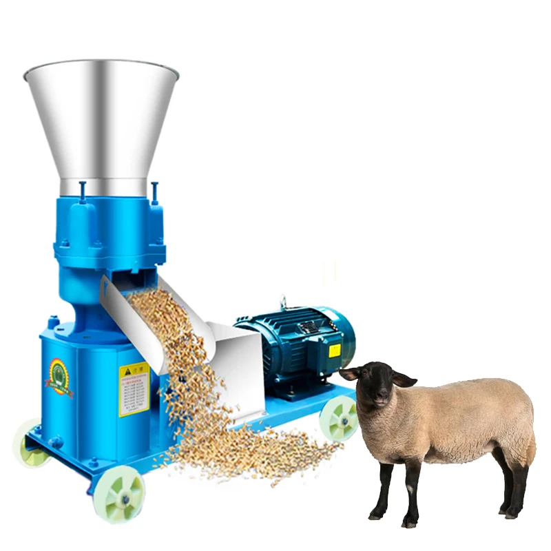 Mini Small Animal Pellet Manufacturing Pelletizing Machine New Motor Poultry Chicken Fish Pig Goat Cattle Cat Feed Processing