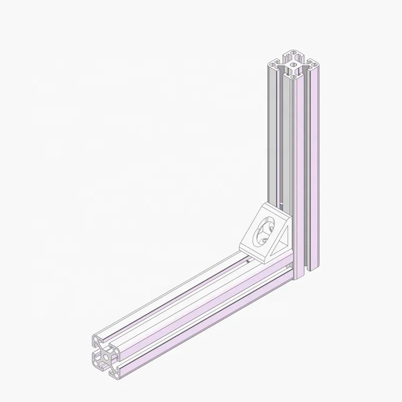 Aluminum 6031 6063-T6 CNC 90 degree 2 Hole Inside Gusset Corner Bracket wall mounting flexible bracket for 30/40/45