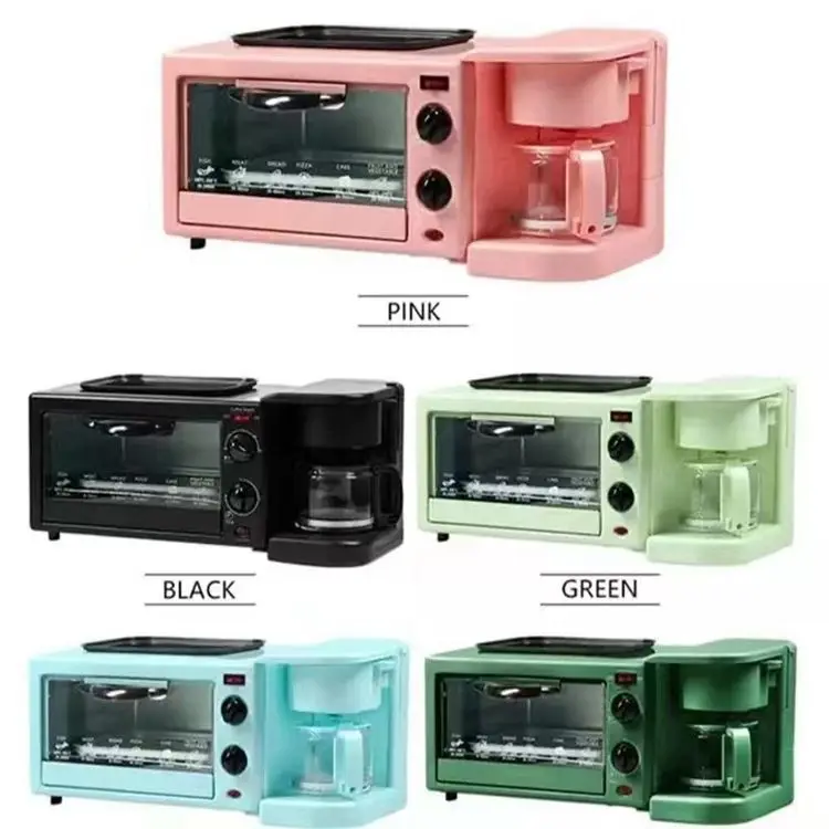 High Quality Multi-Purpose 4, Color 3 in 1 Breakfast Maker Machine for Toaster Baking Frying Coffee/
