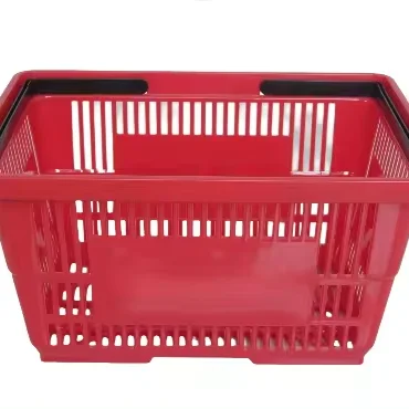 Supermarket colorful plastic 20 L Shopping Basket Handle Plastic Baskets