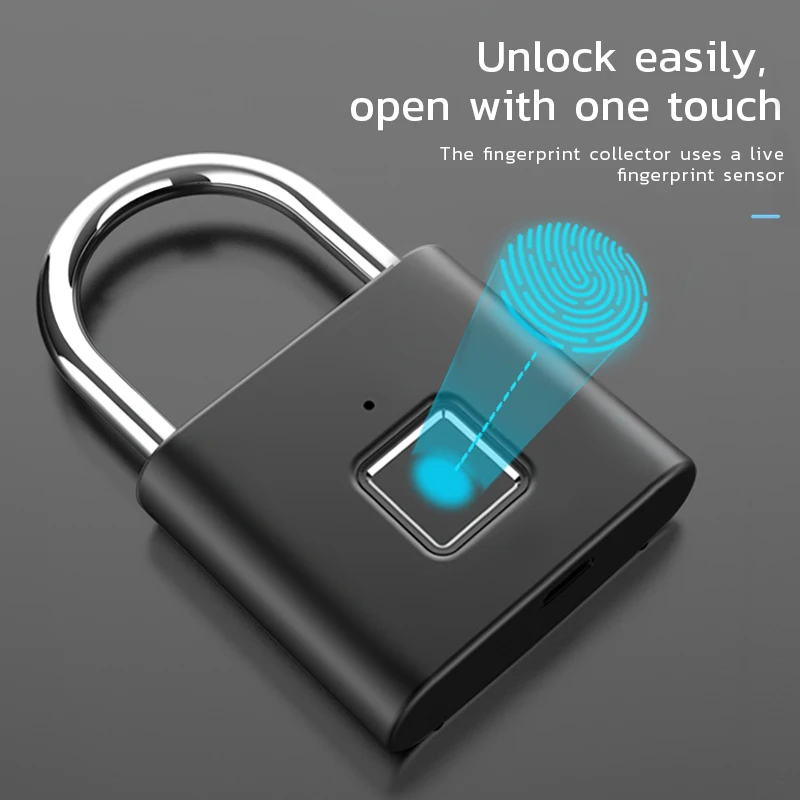 Kadonio Fingerprint Padlock Digital Biometric Automatic Locker Electronic Smart Padlock