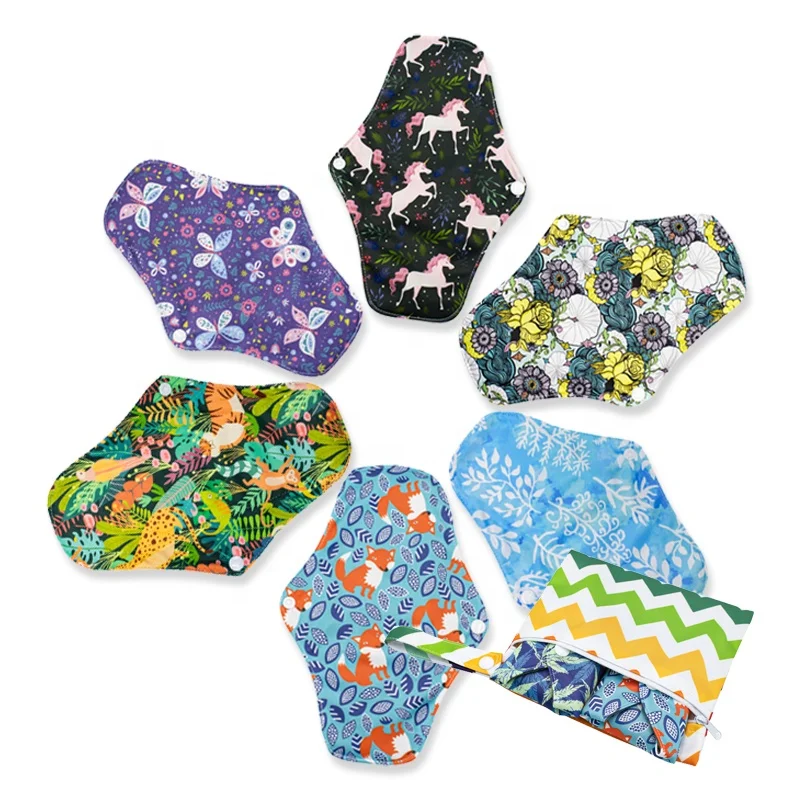 Factory Supply Skin-friendly Organic Bamboo Napkins Menstrual Cloth Pads