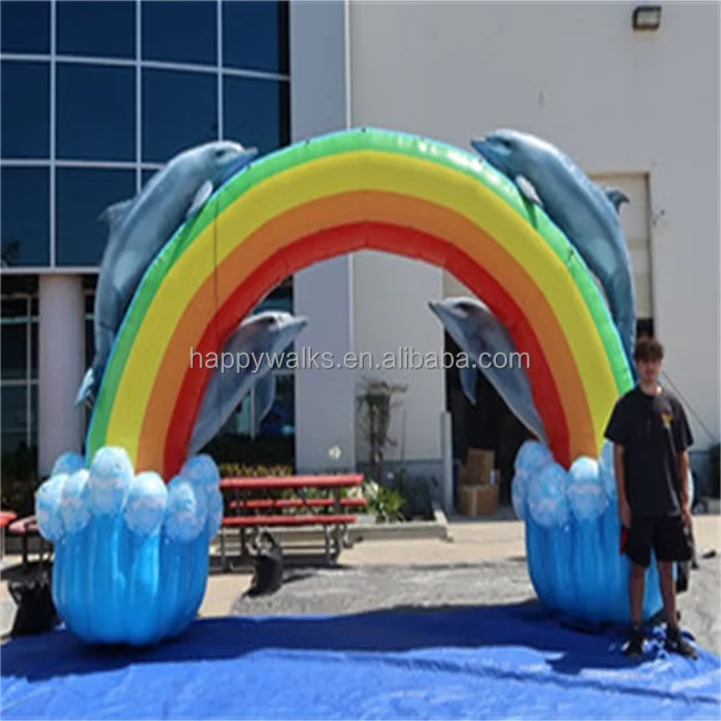 Commercial large inflatable sports game inflatable arch rainbow cloud base thickened activity inflatable arch