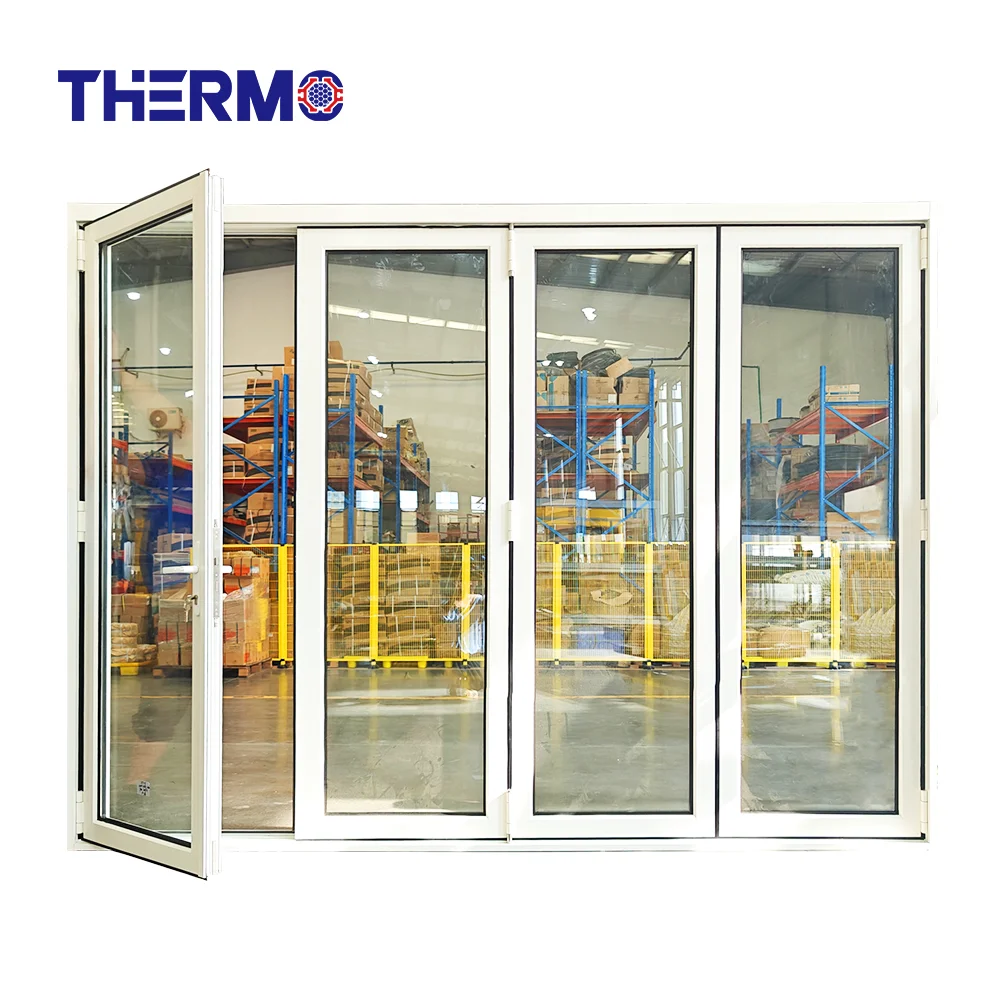 NFRC NAFS  Thermal Break Aluminium Double Glazing glass  Bi-folding Doors Big View Bi-folding windows