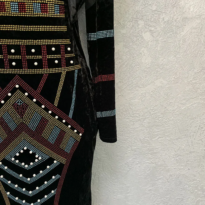 African Fashion Velvet Elegant Luxury Noble Temperament Diamond Long Evening Dress Turkey Ladies Wedding Party Outfits