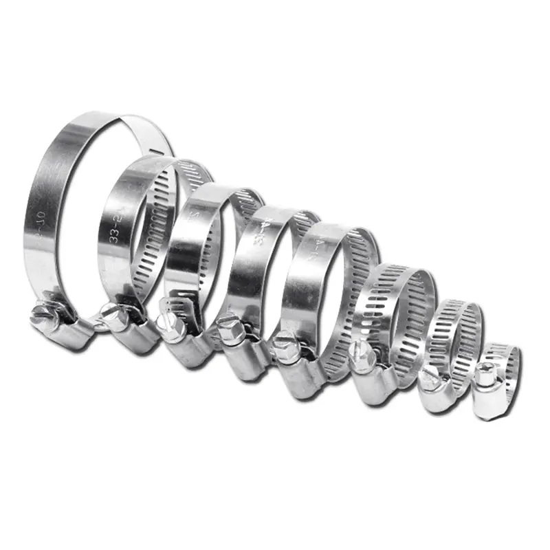 304 Stainless Steel Quick Release Adjustable 6mm-400mm Heavy Duty Pipe Clip Band Zebra Worm Gear Screw American Type Hose Clamp