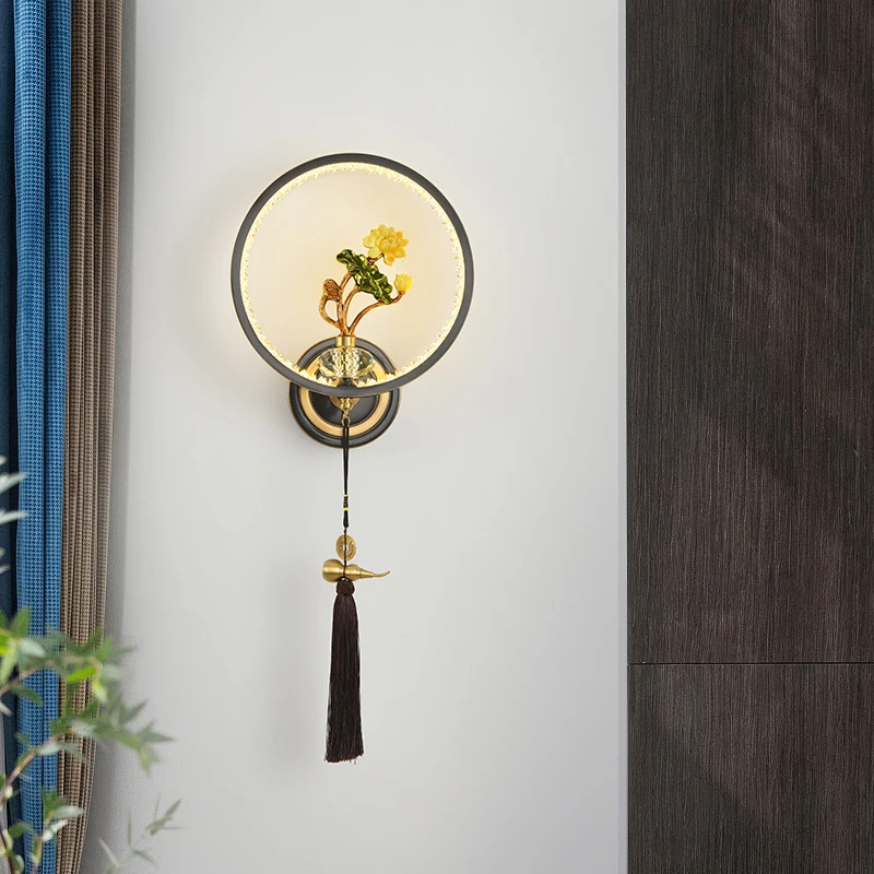 Brass Wall Lamp LED Modern Luxury Sconce Light Interior Decoration Household Bedroom Bedside Living Room Corridor Lighting