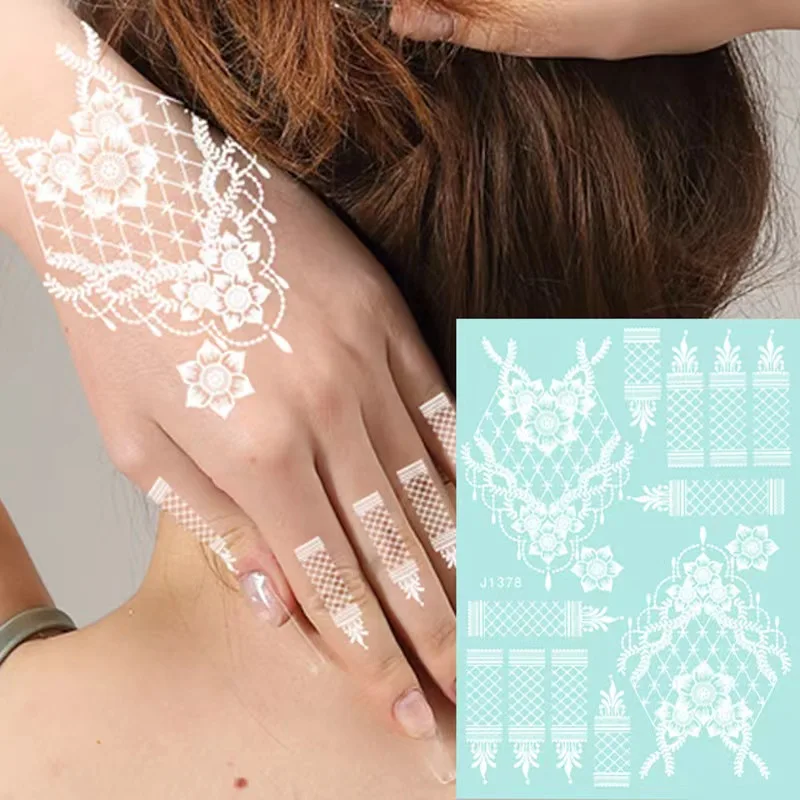 Free Sample Henna Mehendi Tattoo Instant Tattoos Bridal Temporary Henna Tattoos Henna Hand Sticker Mandala Lace Wedding Sticker