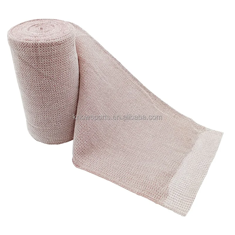 Compression Bandage with 45% Stretch, 66% Cotton & 34% Polyamide, 10cm Wide x 5m Long Roll