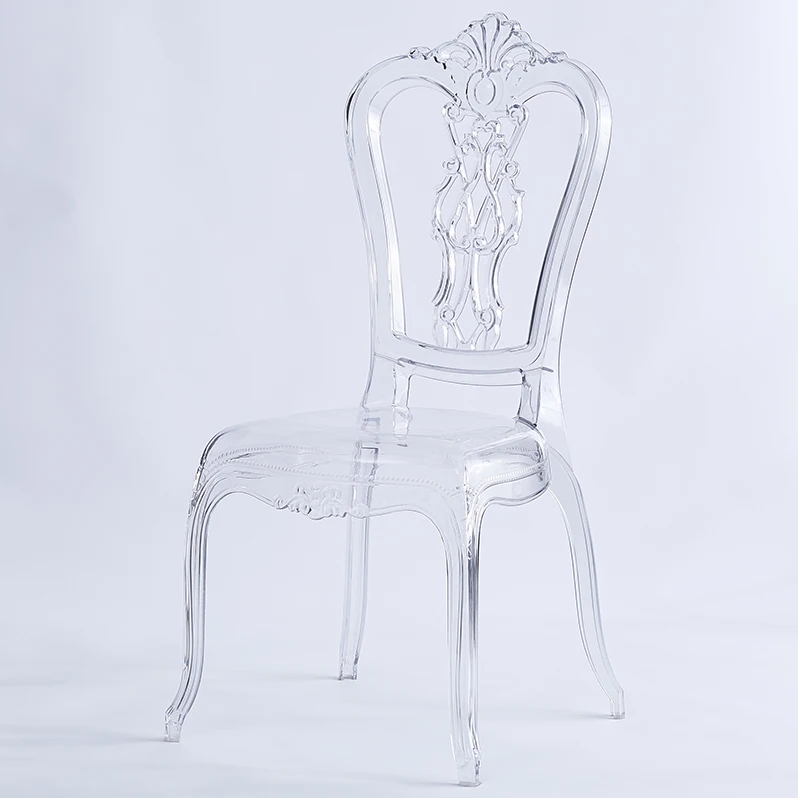 Cheap High Quality Clear Crown Backrest Stackable Wedding Chairs Transparent Plastic Banquet Chair for Event