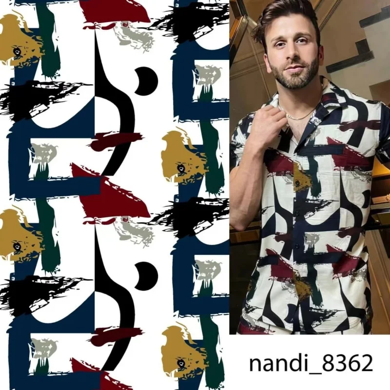 Accept Customization Digital Print 100% Cotton Woven Poplin Fabric For man shirt