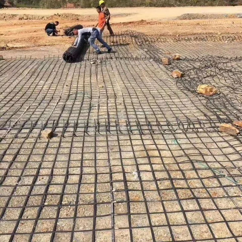 high strength Steel-plastic  basalt fiberglass plastic geogrid geobelt  pet uniaxial geogrid best price for Soft foundation