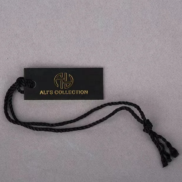 logo custom garment paper tag 400 gsm paper jeans pant garment bag clothes swing eco friendly hang tag for clothing