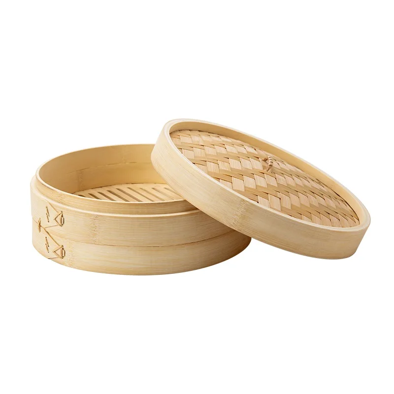 Wholesale High Quality Round Natural Mini Bamboo Steamer Basket Dimsum Bamboo Steamer Basket Food Container Bamboo Steame
