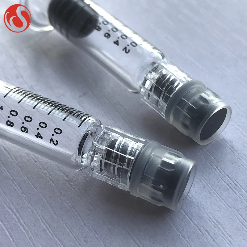 Высокое качество 1 мл стеклянный CBD масляный шприц наполнитель для работы с персональными компьютерами упаковочные