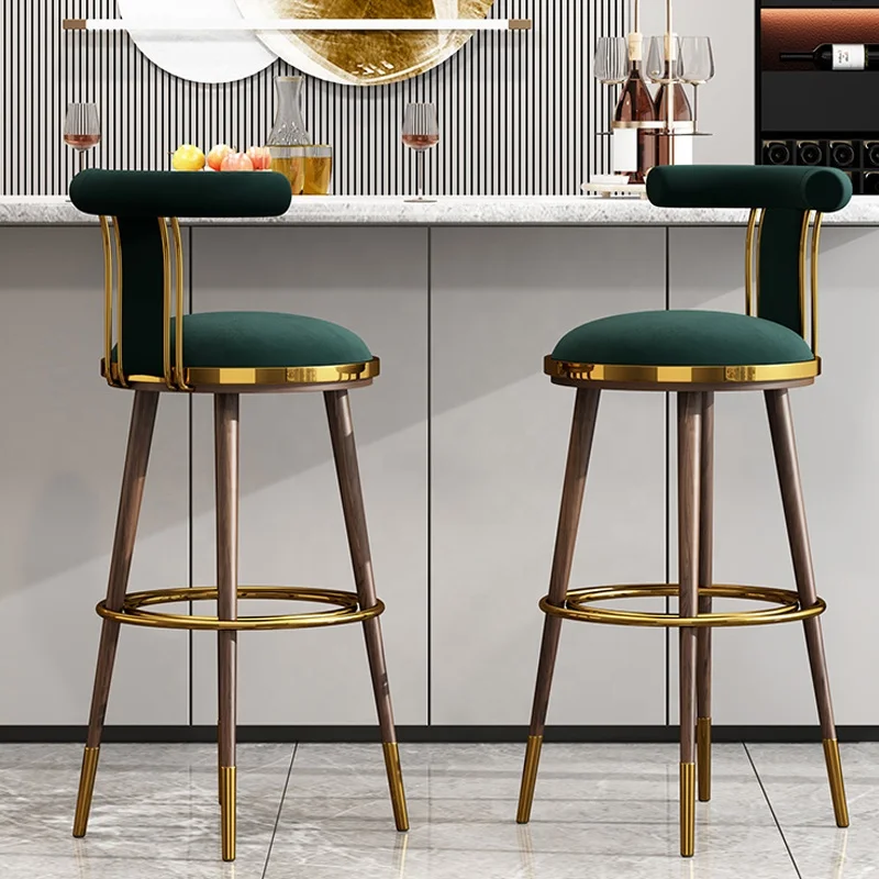 Swivel Modern Counter Height Bar Stool with Arms for Kitchen Upholstery Velvet Barstool Bar Chair