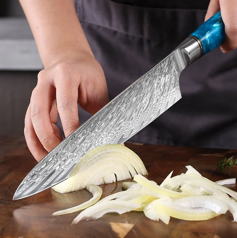 Нож Cuchillo из дамасской стали высокого качества кованый кухонный японский нож ручной работы острые режущие кухонные поварские