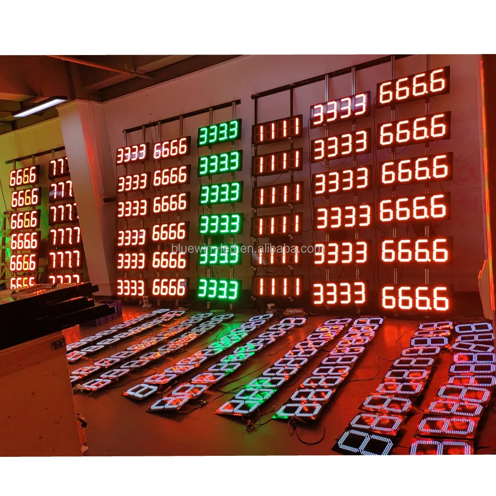 red green digital display 888 9/10 custom production 8-24inch Gas station LED