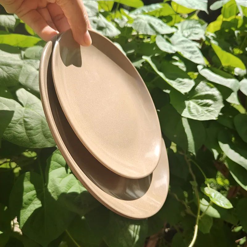 hot selling dinner set dinner set healthy and biodegradable rice husk round plate