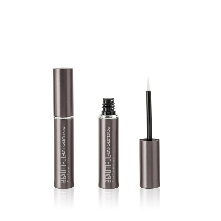 Small 3ml 5ml empty aluminum eyelash and eyebrow boosting serum tubes,custom matte grey lip liner bottle,lip gloss container