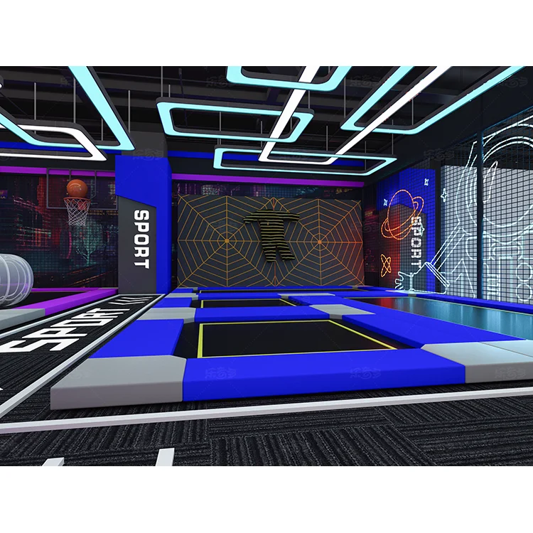 Custom Design Kids Indoor Fitness Sport Trampoline Gymnastics Jumping Arena China Commercial Big Indoor Trampoline Park for Sale