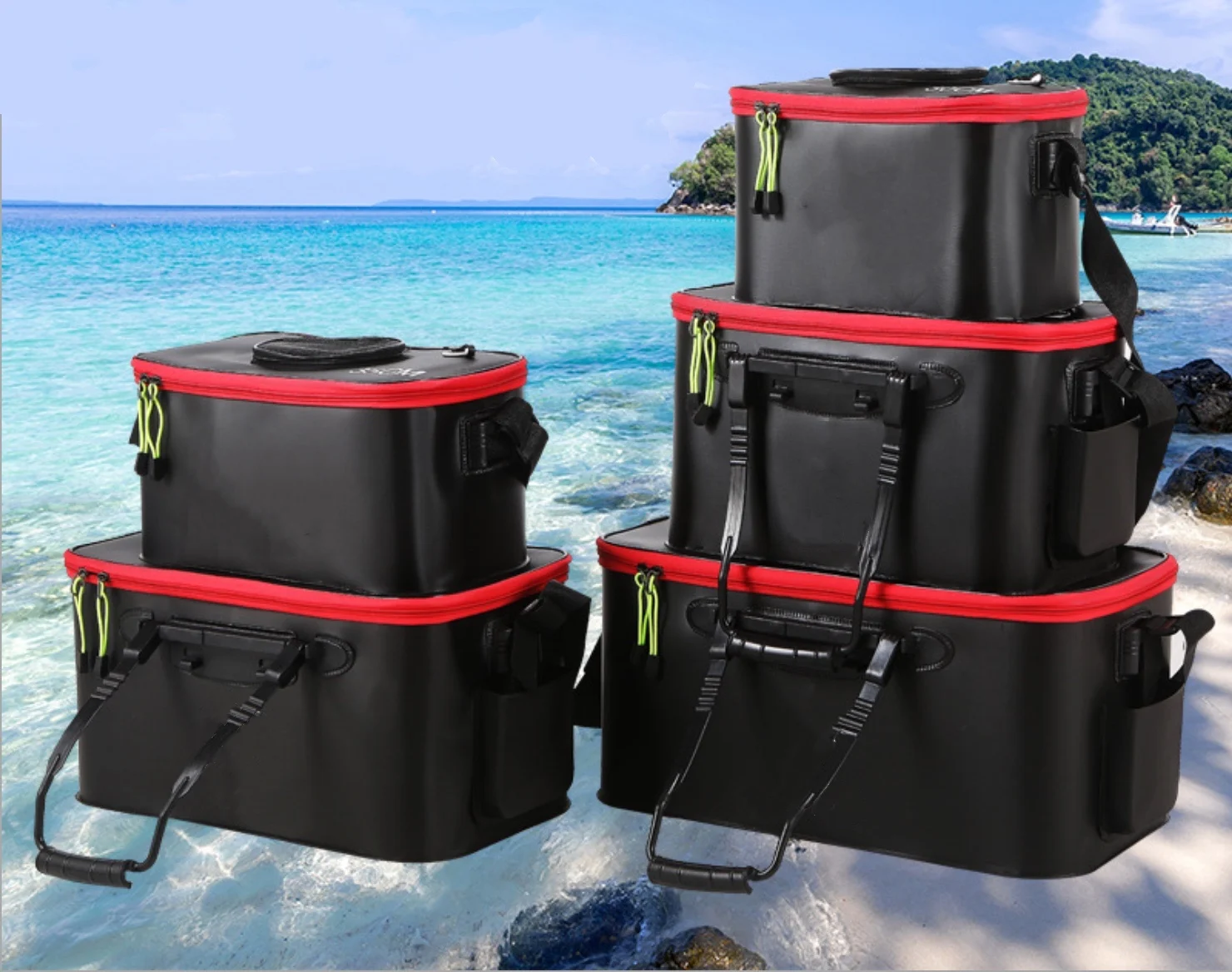 OEM Foldable Thicken Wear-resistant EVA Fishing Bucket Live Fish Tank Outdoor Sports Fishing Tackle Box Equipment