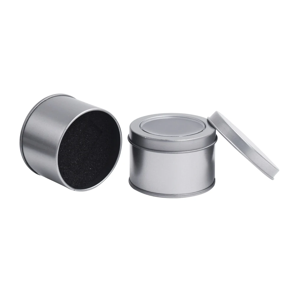 Custom Printed Embossed Mini Round Storage Tin Can With Pvc Window