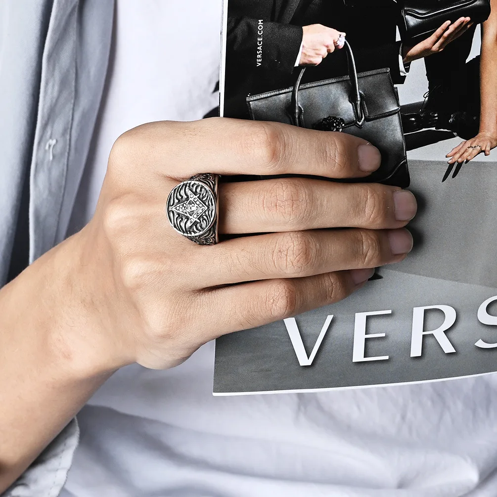 Past Master Masonic Signet Wholesale Vintage Women Stainless Syeel Wedding Cheap Championship Gold Plated Masonic Ring For Men