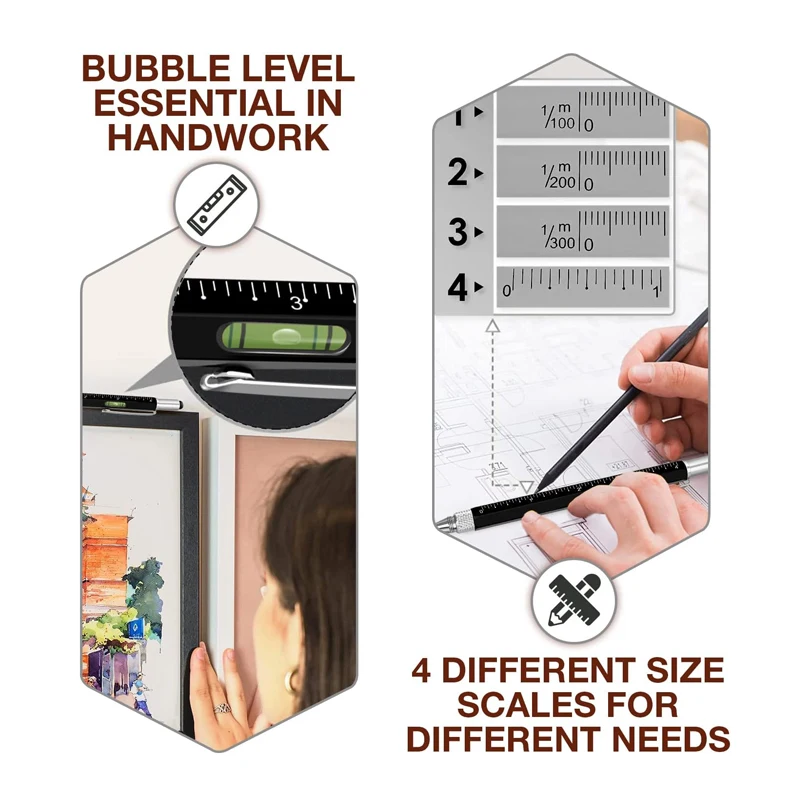 China Wholesale 6 in 1 Multitool Pen Gadgets Tools for Men Level Gauge Screw Driver Touch Screen Head Birthday Gifts