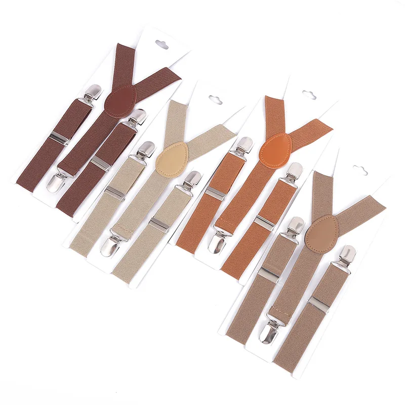 REWIN 3 Metal Clips Y Back Style Adjustable Elastic Kids Suspenders for Boys and Girls