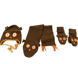 Детская вязаная шапка, шарф и перчатки, набор забавных шарфов и перчаток, вязаная шапка, шарф и перчатки, комплект из 3 предметов