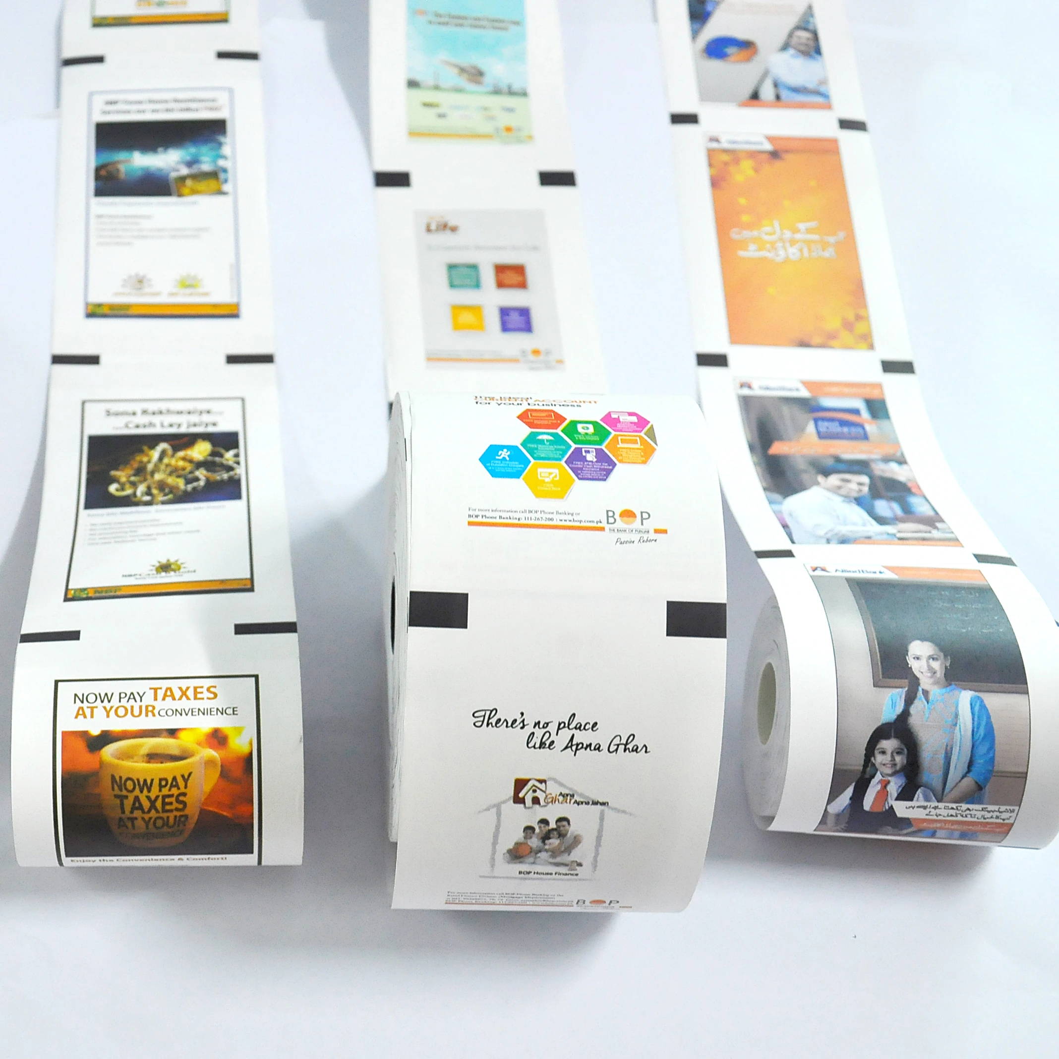 Suitable for NCR/Diebold/Wincore Hitachi ATM machine 80mm ATM receipt thermal paper roll length printing image